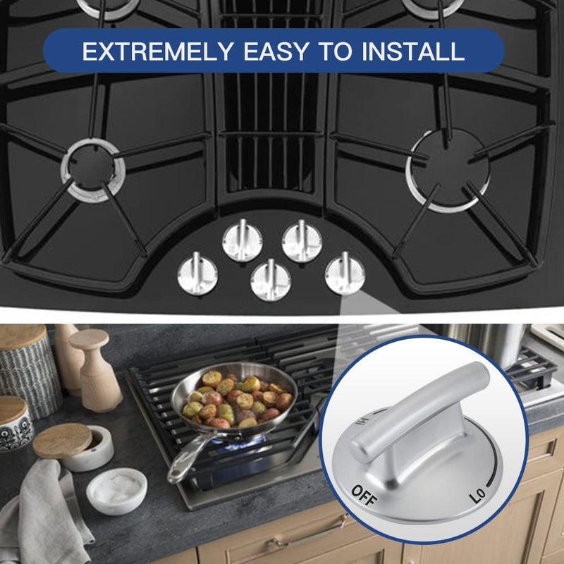 Reyhoar 7733P410-60 جزء بديل لمقبض التحكم في الموقد السطحي مناسب لموقد الغاز Jenn-Air/Maytag/KitchenAid يستبدل 74007733 AP5668987 PS2375871 AP6011505 (4 قطع) - Image 5